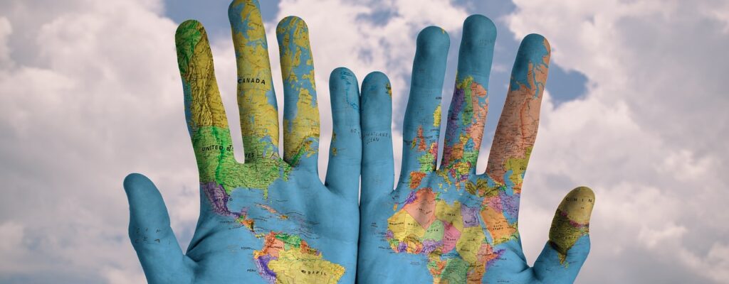 hands, world, world map
