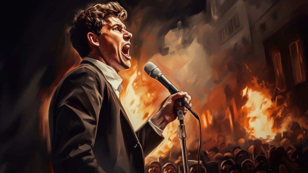 ai generated, public speaking, speaker