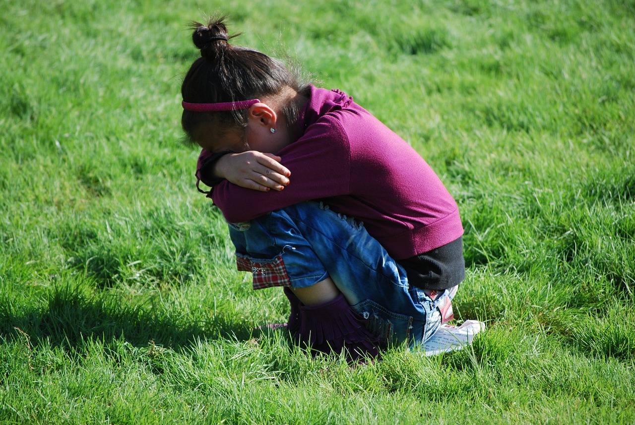 crying, girl, young